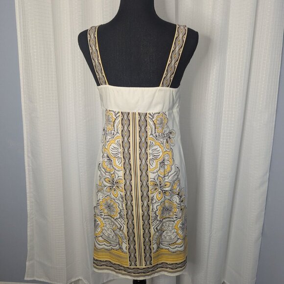 Ann Taylor Loft Sundress, 100% Cotton, Size 4P, Cream, Brown and Yellow - Picture 6 of 8